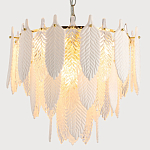 Люстра с декором из рельефного стекла в виде перьев Abelia Feather Chandelier 10 варинант исполнения - 3 | Loft Concept в Кирове