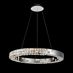 Люстра серебряная в форме кольца с мозаичным хрустальным оформлением Sparks of Crystal варинант исполнения - 3 | Loft Concept в Кирове