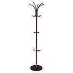 Вешалка коричневая с круглым основанием и черными металлическими крючками Industrial Metal Rust варинант исполнения - 1 | Loft Concept в Кирове