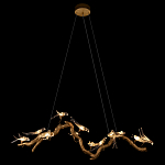 Люстра подвесная линейная с прозрачными стеклянными птичками на ветвях Serip Voa варинант исполнения - 3 | Loft Concept в Кирове