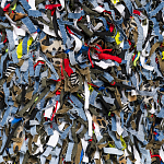 Ковер прямоугольный разноцветный из джинсовой одежды Zero Waste варинант исполнения - 2 | Loft Concept в Кирове