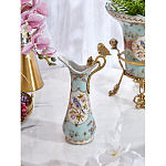 Кувшин с цветочным рисунком и бронзовой ручкой Blue Garden варинант исполнения - 6 | Loft Concept в Кирове