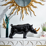 Статуэтка черный носорог с золотыми рогами Golden Horned Black Rhino варинант исполнения - 4 | Loft Concept в Кирове