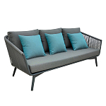 Диван трехместный уличный серый Gray Fiber варинант исполнения - 1 | Loft Concept в Кирове