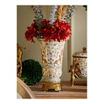 Ваза из фарфора на бронзовом основании Turquoise Blooming Garden варинант исполнения - 10 | Loft Concept в Кирове