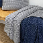 Плед из хлопка серого цвета Waffle Comfort варинант исполнения - 4 | Loft Concept в Кирове