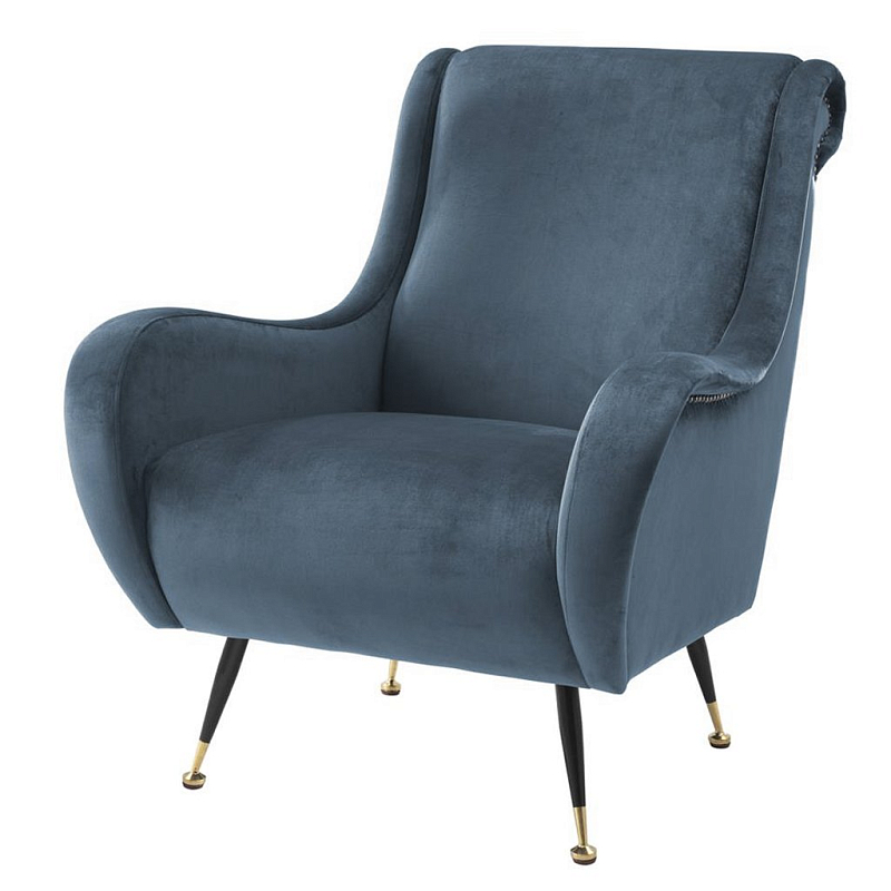 Дизайнерское кресло Giardino Chair gray blue Сизый Черный Дизайнерское кресло Giardino Chair gray blue Сизый Черный в Кирове | Loft Concept