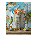 Ваза высокая из фарфора на бронзовом основании Turquoise Blooming Garden варинант исполнения - 10 | Loft Concept в Кирове