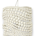 Настенный бра декорированный деревянными белыми круглыми бусинами White Wooden Beads Wall Lamp варинант исполнения - 2 | Loft Concept в Кирове