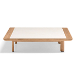 Дизайнерский кофейный стол из дерева с керамической столешницей уличный SWAY Coffee Table варинант исполнения - 5 | Loft Concept в Кирове