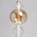 Подвесной светильник с вертикальной композицией из прозрачных и янтарных стеклянных шаров и ромбов Gabriel Scott Luna варинант исполнения - 16 | Loft Concept в Кирове