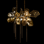 Люстра подвесная с 18-ю стеклянными плафонами с вертикальными подвесками Gilded Mirage  варинант исполнения - 4 | Loft Concept в Кирове