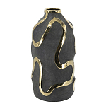 Ваза с золотыми акцентными полосами на черном матовом фоне Accent Tape варинант исполнения - 2 | Loft Concept в Кирове