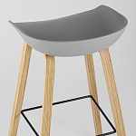 Барный стул на ножках из натурального дерева Boras Grey варинант исполнения - 6 | Loft Concept в Кирове