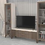 Витрина левая 1-дверная с ящиком и 5-ю белыми полками Harper Line варинант исполнения - 2 | Loft Concept в Кирове