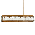 Люстра прямоугольная из толстого литого стекла Cast Glass варинант исполнения - 1 | Loft Concept в Кирове