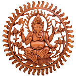 Панно из дерева круглое Ганеша Panel With Animals варинант исполнения - 1 | Loft Concept в Кирове