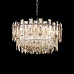 Круглая люстра с хрустальными подвесками на серебряном каркасе Gorgeous Crystal Light варинант исполнения - 8 | Loft Concept в Кирове