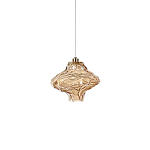 Подвесной светильник с плафоном из фактурного светло-янтарного стекла Light Ensemble варинант исполнения - 2 | Loft Concept в Кирове