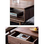 Кофейный стол из дерева с ящиком и нишей для хранения Coffee Walnut Table варинант исполнения - 4 | Loft Concept в Кирове