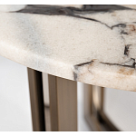 Столик журнальный с круглой мраморной столешницей Unique Stone Design варинант исполнения - 3 | Loft Concept в Кирове