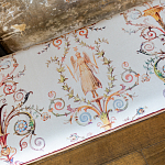 Банкетка из массива бука бежевая с растительным орнаментом Raffael Beige Floral Banquette варинант исполнения - 2 | Loft Concept в Кирове