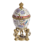 Шкатулка в форме яйца на величественных львах из фарфора с бронзовыми элементами Eden Garden варинант исполнения - 4 | Loft Concept в Кирове