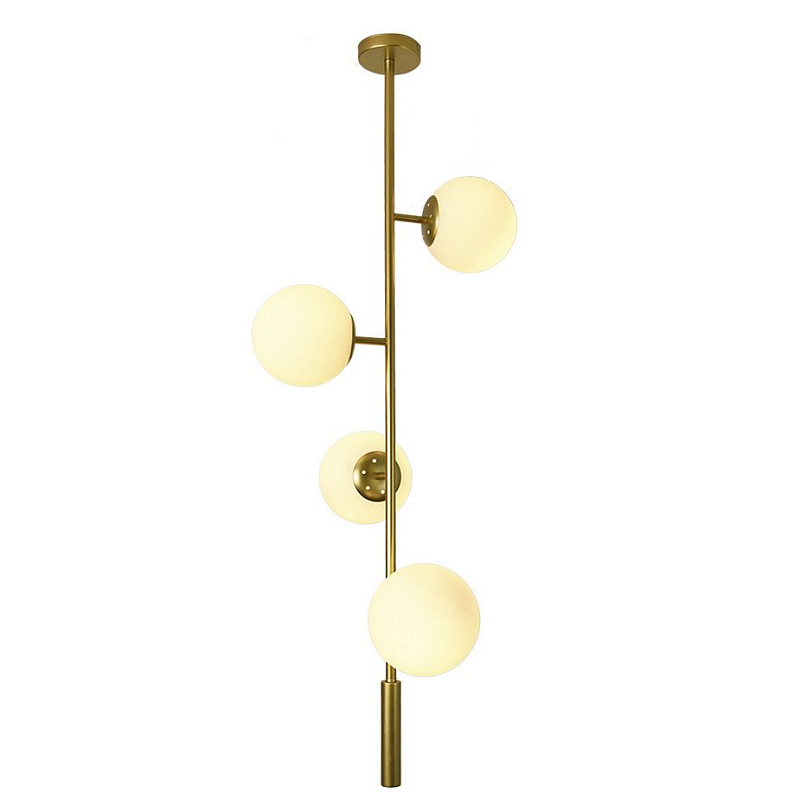 Люстра Bubble Chandelier vertical Белый Латунь Люстра Bubble Chandelier vertical Белый Латунь в Кирове | Loft Concept