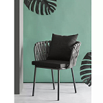 Стул мягкий с декором в виде плетеных лент на спинке и подлокотниках Semicircular Chair Decorated with Ribbons варинант исполнения - 1 | Loft Concept в Кирове