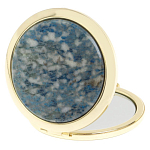 Зеркало карманное складное круглое из натурального камня Лазурит в подарочной упаковке Gold Stone Mirrors варинант исполнения - 2 | Loft Concept в Кирове