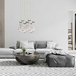 Люстра с 7-ю прозрачными плафонами из стекла в форме капли на круглом потолочном основании цвета хром Lucid Rain  варинант исполнения - 11 | Loft Concept в Кирове