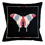 Подушка декоративная бабочка с узором красного и серого цвета Ikat Pattern варинант исполнения - 1 | Loft Concept в Кирове