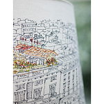 Настольная лампа с принтом на белом тканевом абажуре Roof Garden Lamp варинант исполнения - 4 | Loft Concept в Кирове