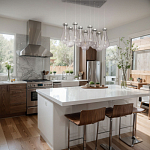 Люстра с 9-ю прозрачными плафонами из стекла в форме капли на прямоугольном потолочном основании цвета хром Lucid Rain  варинант исполнения - 11 | Loft Concept в Кирове