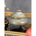 Шкатулка голубого цвета с золотым растительным узором Eden Garden варинант исполнения - 3 | Loft Concept в Кирове