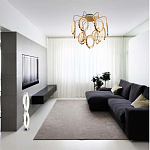 Потолочный светильник светодиодный с золотистым каркасом Ring of Fire варинант исполнения - 1 | Loft Concept в Кирове