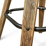 Барный стул со спинкой и мягкой обивкой с ромбами на 4-х деревянных ножках Бежевый Велюр Ava Charm варинант исполнения - 7 | Loft Concept в Кирове