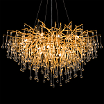 Люстра подвесная с прозрачными стеклянными подвесками в форме капель Диаметр 100 см Droplet Chandelier варинант исполнения - 8 | Loft Concept в Кирове