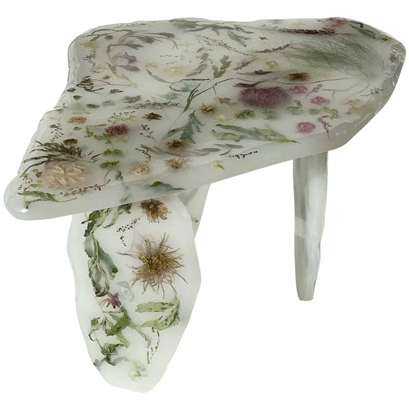 Журнальный стол из эпоксидной смолы с цветами White Flowers Epoxy Resin Coffee Table Белый матовый Мульти Журнальный стол из эпоксидной смолы с цветами White Flowers Epoxy Resin Coffee Table Белый матовый Мульти в Кирове | Loft Concept