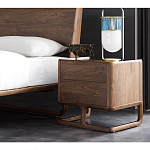 Прикроватный деревянный столик с 2-мя ящиками Moon Walnut Furniture варинант исполнения - 2 | Loft Concept в Кирове