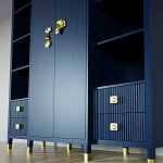 Большой шкаф с витриной Elsa Dreams Blue варинант исполнения - 4 | Loft Concept в Кирове