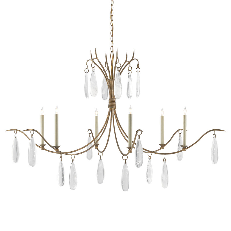 Люстра с прозрачными каплевидными подвесками Elegant Thin Chandelier Золотой Прозрачный Люстра с прозрачными каплевидными подвесками Elegant Thin Chandelier Золотой Прозрачный в Кирове | Loft Concept