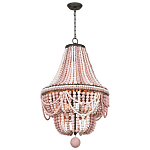 Люстра каплевидной формы украшенная розовыми круглыми бусинами Pink Beads Chandelier варинант исполнения - 1 | Loft Concept в Кирове