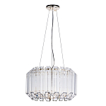 Люстра подвесная круглая с прозрачными хрустальными трубками и золотистым каркасом Диаметр 44 см Hexagon Tube Light варинант исполнения - 1 | Loft Concept в Кирове