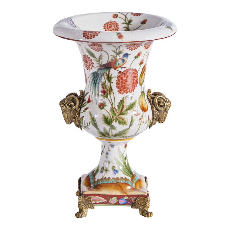 Ваза из фарфора с бронзовыми Овнами Bronze Aries Бронза Мульти в Кирове | Loft Concept 