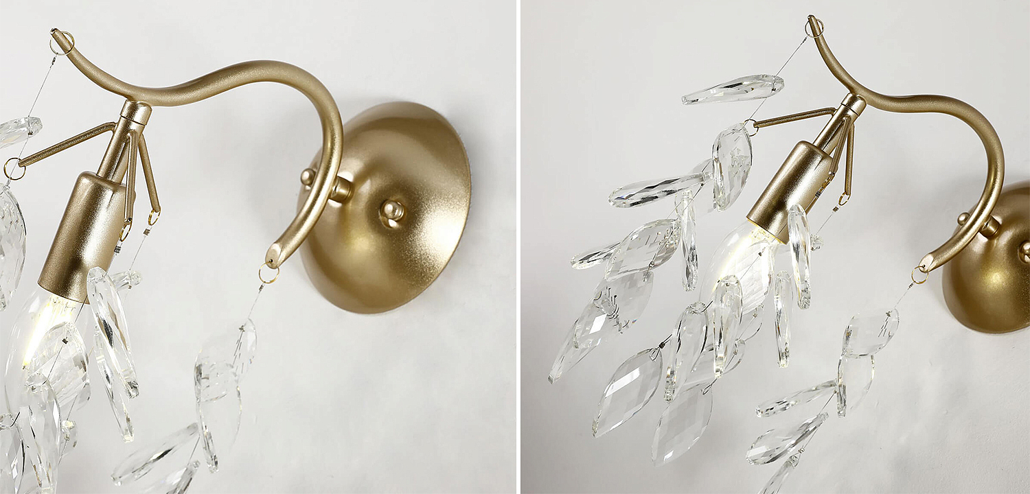 Бра Hanging Crystal Leaves Wall Lamp Бра Hanging Crystal Leaves Wall Lamp - Loft-Concept в Кирове