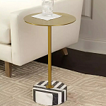 Дизайнерский журнальный стол с круглой столешницей на чёрно-белом основании Muruv варинант исполнения - 2 | Loft Concept в Кирове