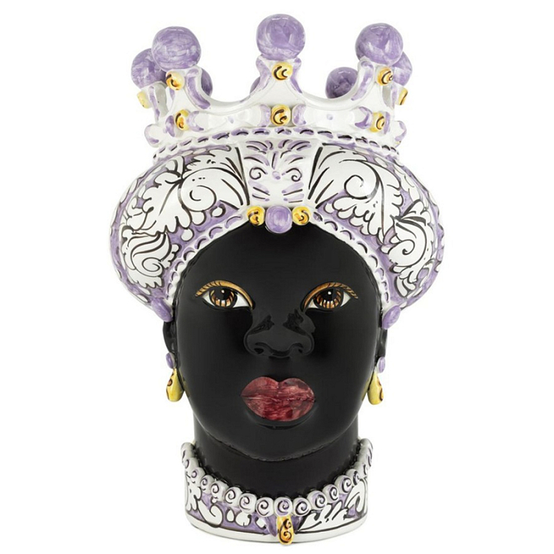 Ваза Vase Moro Lady Ornate Violet Черный Фиолетовый Белый Ваза Vase Moro Lady Ornate Violet Черный Фиолетовый Белый в Кирове | Loft Concept