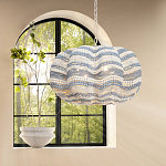 Круглая люстра волнистой формы декорированная бусами Blue White Stripes Wavy Chandelier варинант исполнения - 3 | Loft Concept в Кирове