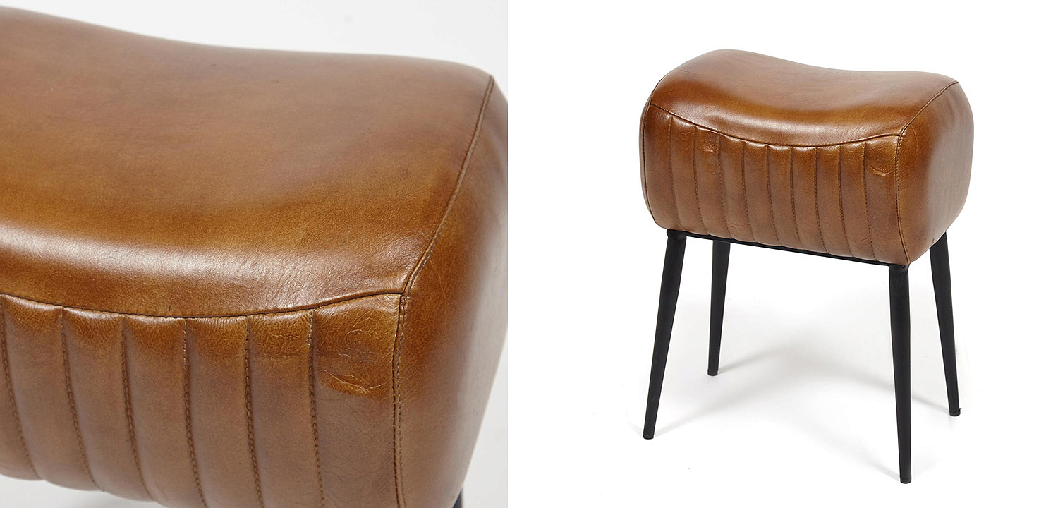 Пуф из кожи буйвола Industrial leather pouf Пуф из кожи буйвола Industrial leather pouf - Loft-Concept в Кирове